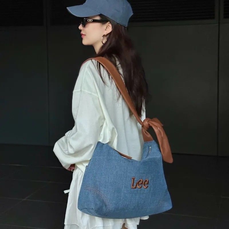 ＜預購＞LEE 刺繡LOGO 大容量 帆布打結單肩包  24秋季新款