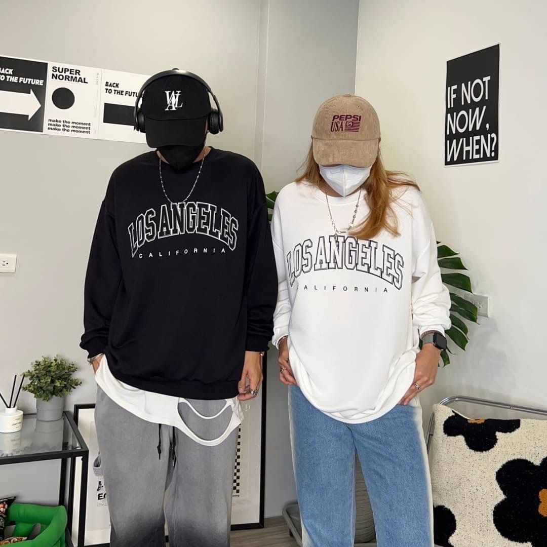 LOS ANGELES英字簡約大學T
