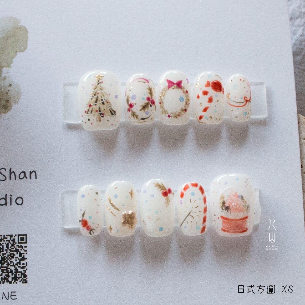 白色聖誕。穿戴甲