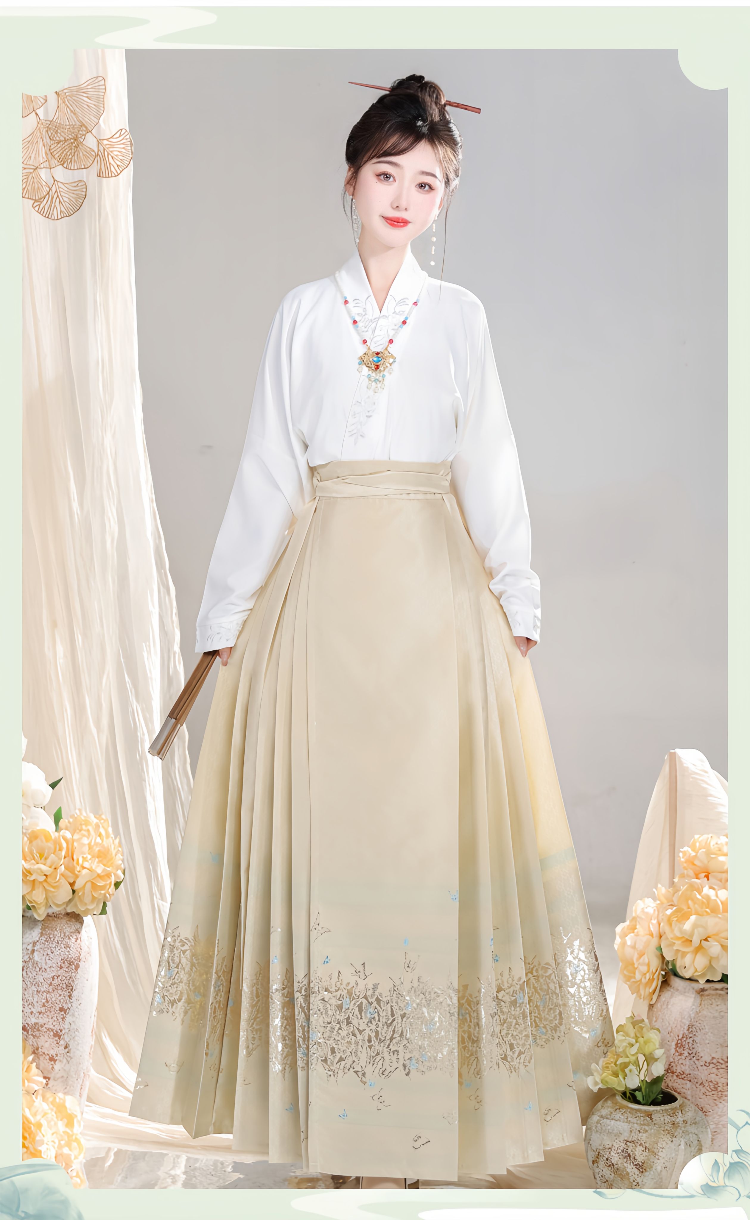 【碟夢】-仿妝花織金馬面裙