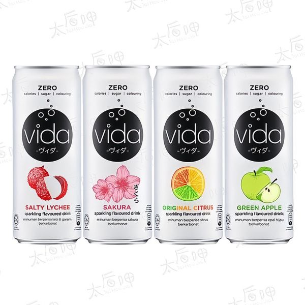 【太后呷】VIDA氣泡飲/青蘋果味/柑橘味/櫻花味/鹹荔枝味/325ml