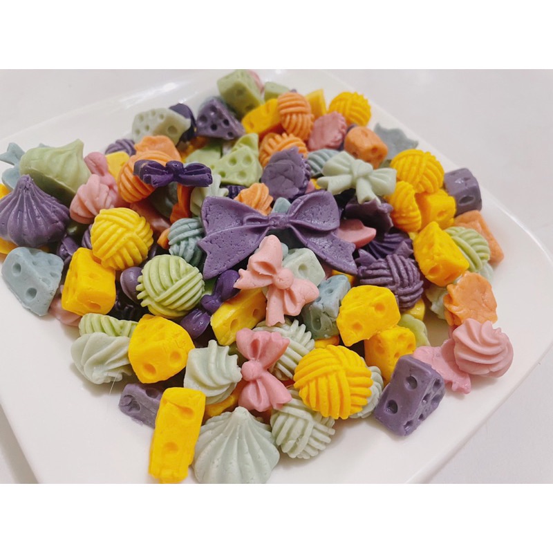 彩虹奶鈣片#寵物零食#寵物造型零食#狗狗#貓咪#純天然手作零食#蝴蝶結#毛線球#起司#曲奇餅乾