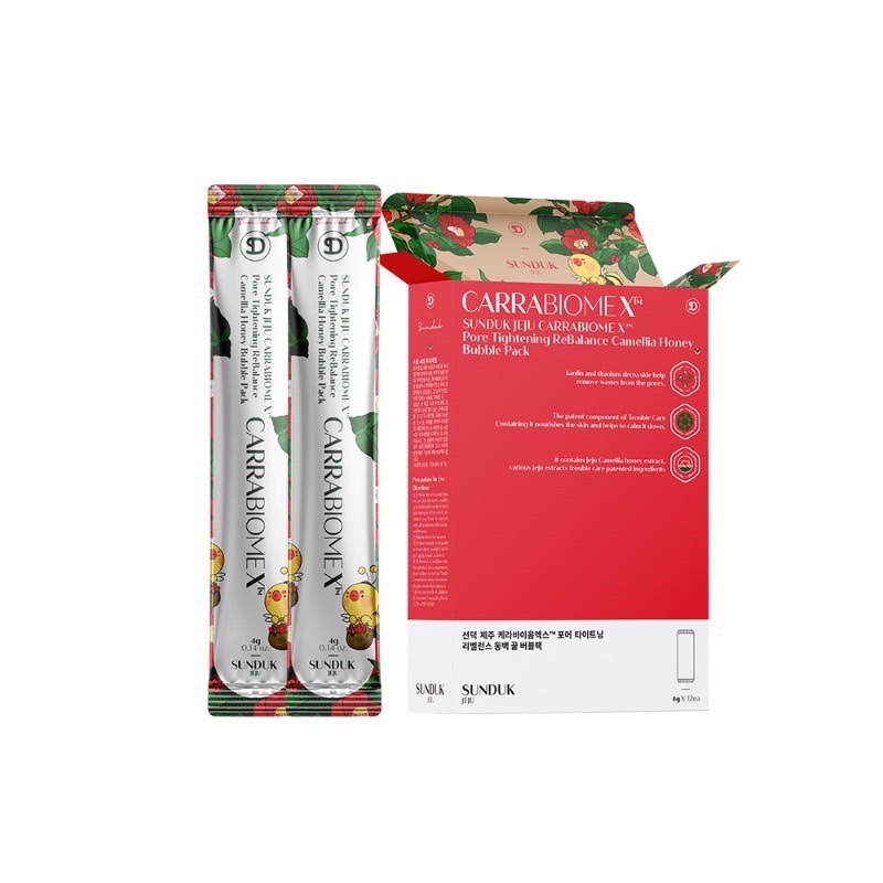 SUNDUK JEJU 毛孔緊緻 平衡山茶花蜂蜜泡泡泥膜 一盒12條