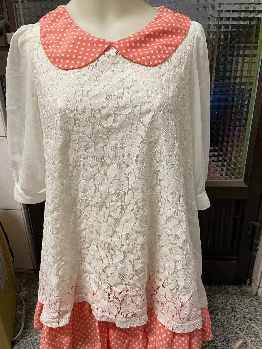 假兩件可愛圓領長上衣