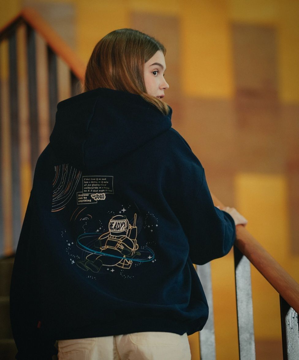 厚實刷毛外星人帽T-韓國製，男女通用尺寸，尺寸表在最後一張照片