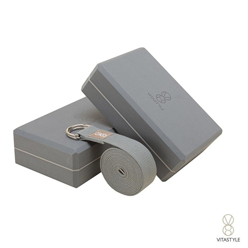2個瑜珈磚 + 1條瑜珈棉繩（鐡扣） 優惠套組