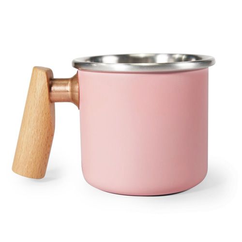Truvii木柄白鐵杯 ▎粉紅 ▎400ml