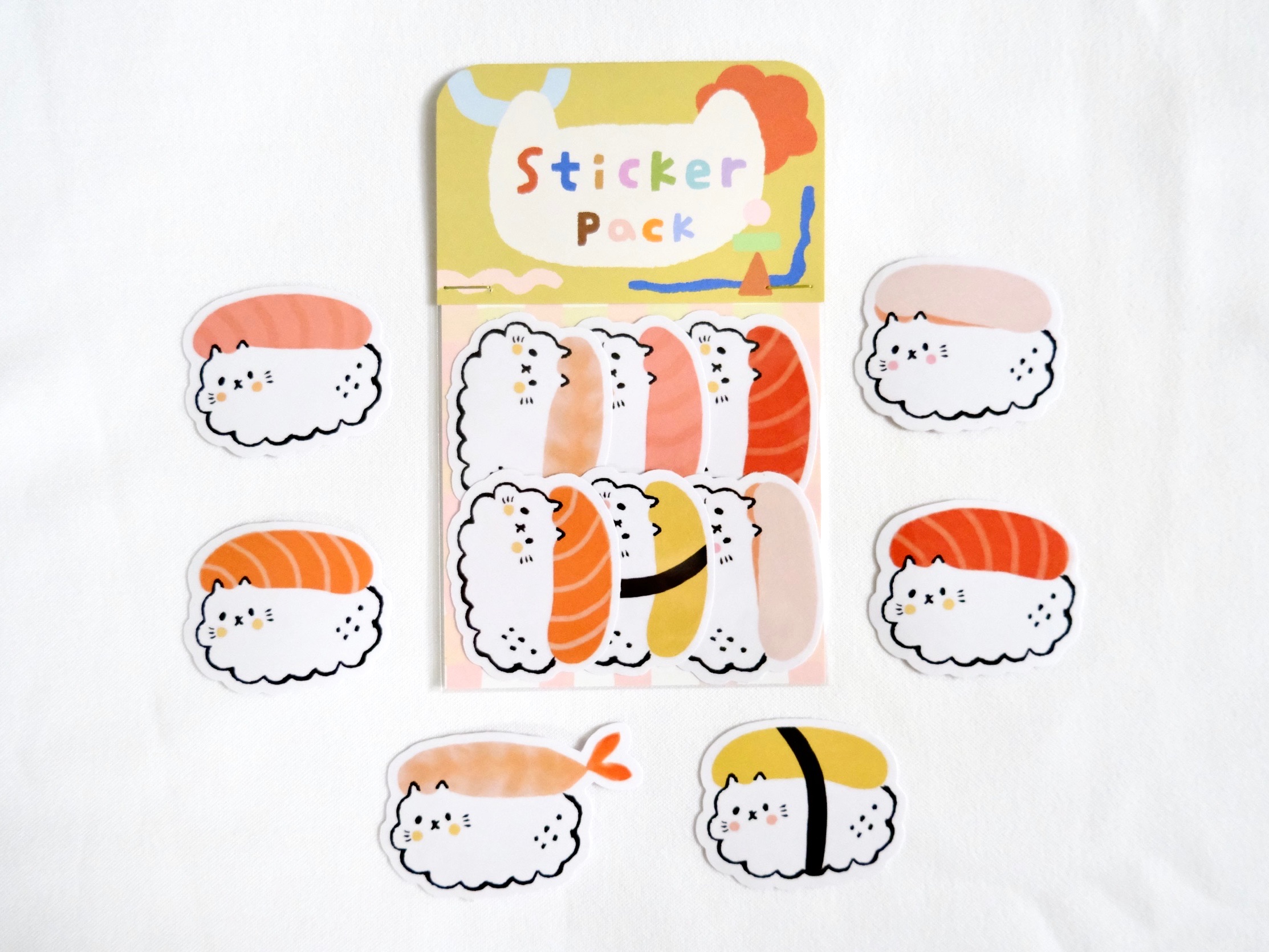 壽司貓餐盒 打包口袋貼