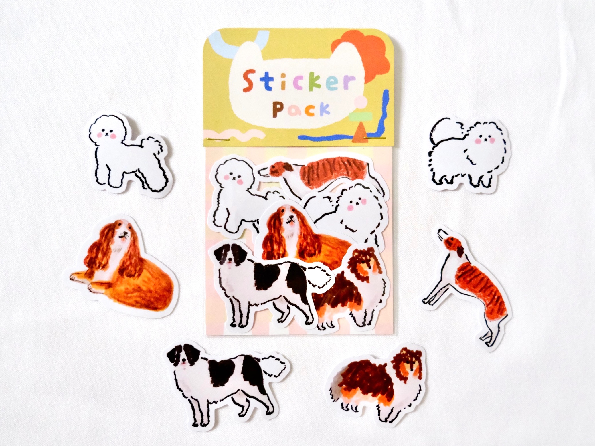 長毛大狗狗們 打包口袋貼