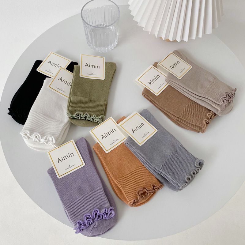 百搭2way木耳邊襪（共8色）