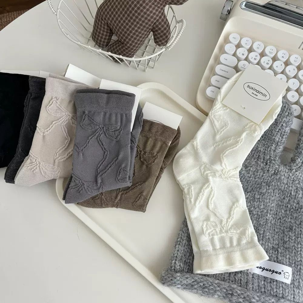 🎀蝴蝶結印花襪（共五色