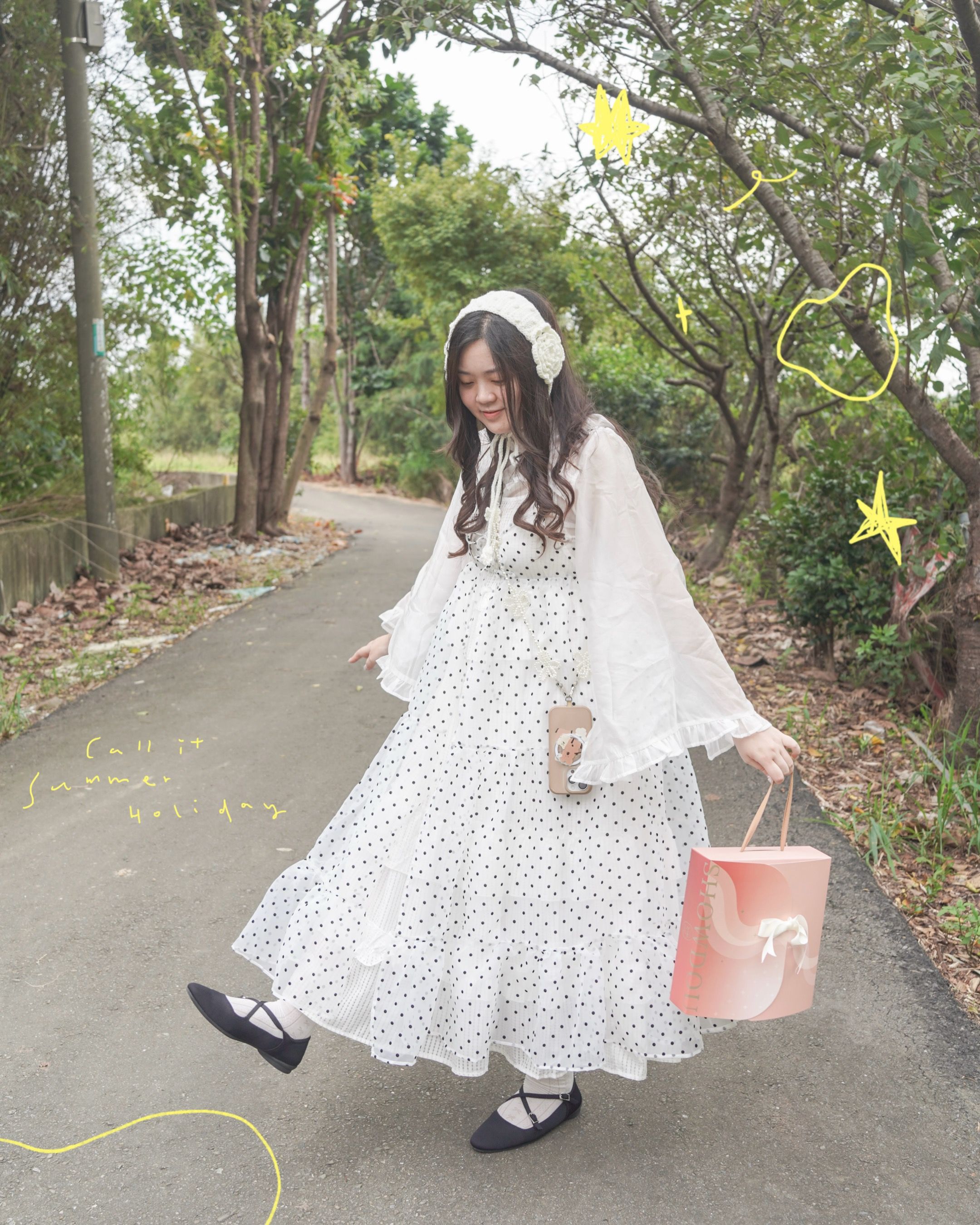 珍珠奶茶波點紗外罩🧋