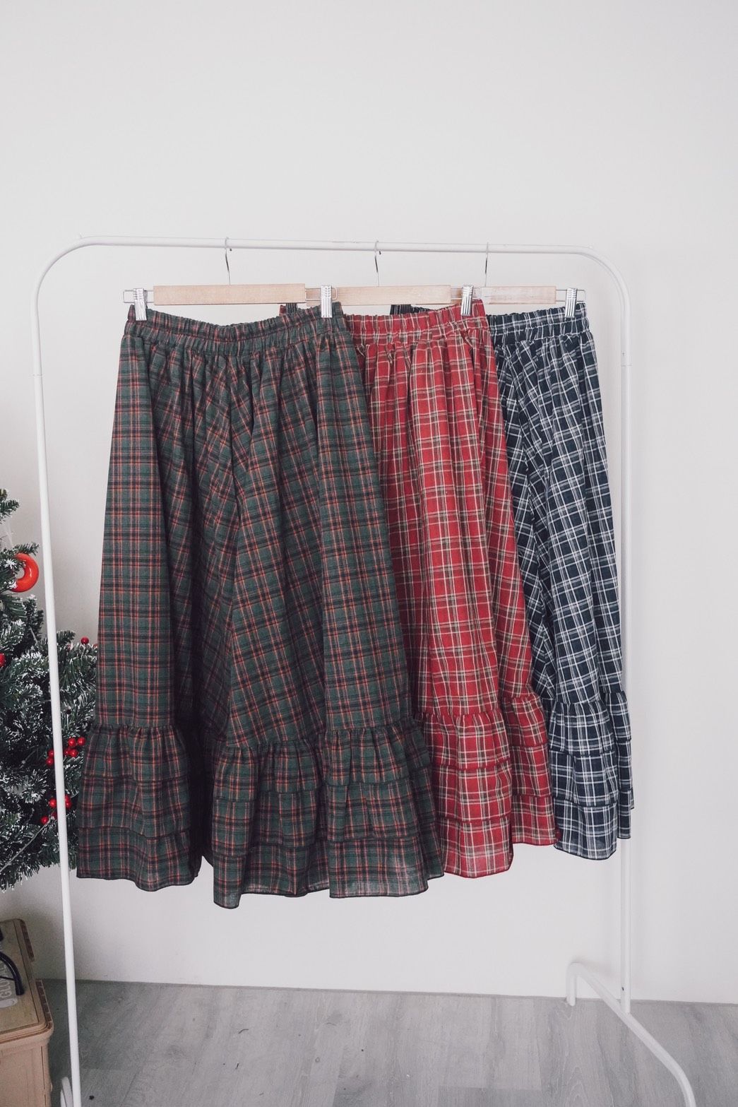 格子派對半身裙（🎄共三色）