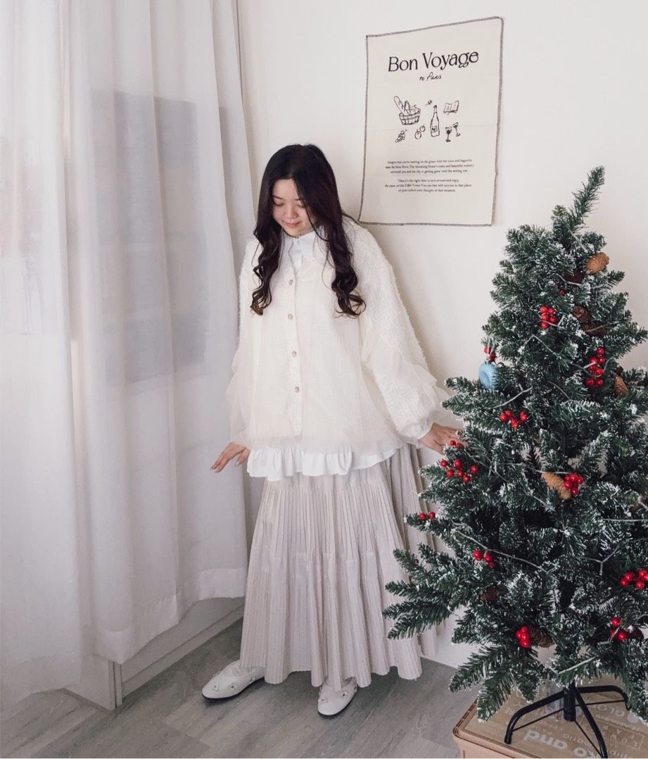 羽毛拼紗氣球外套（共兩色）