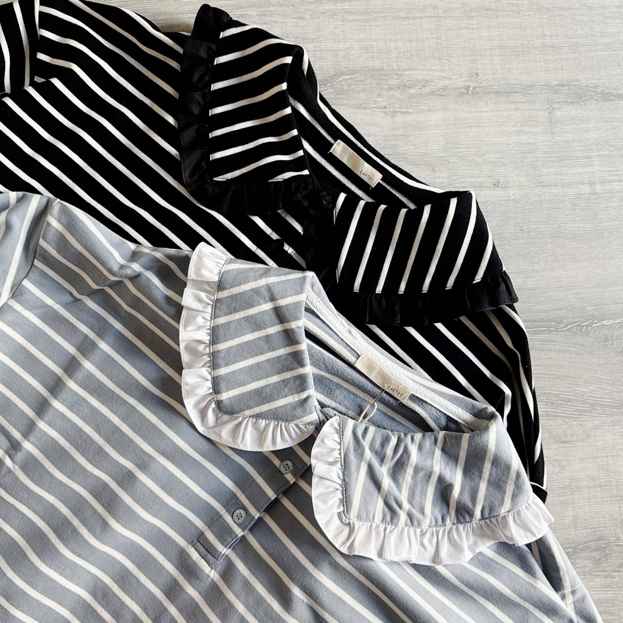 可愛娃娃領條紋上衣（共五色）