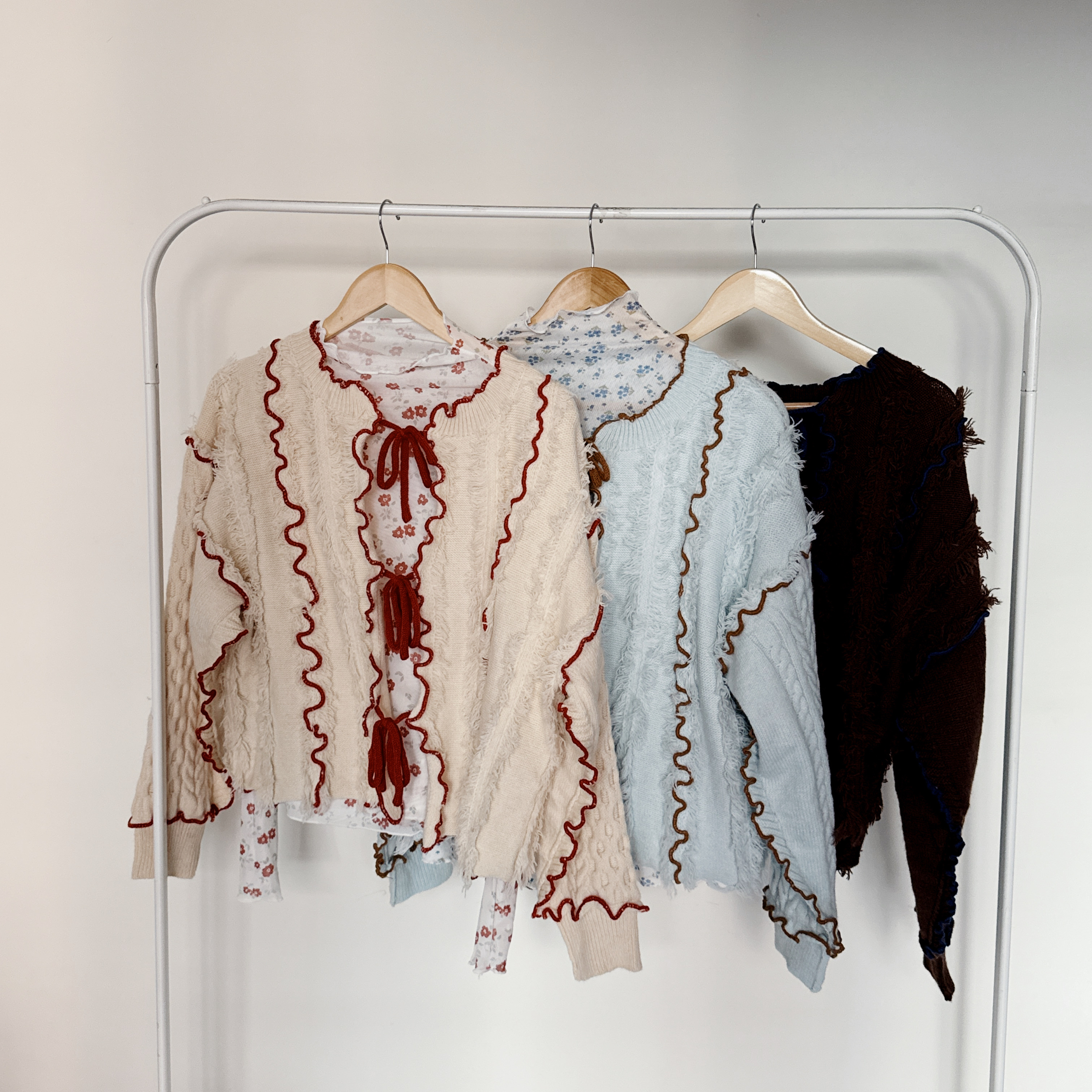 撞色綁帶滾邊外套（三色）