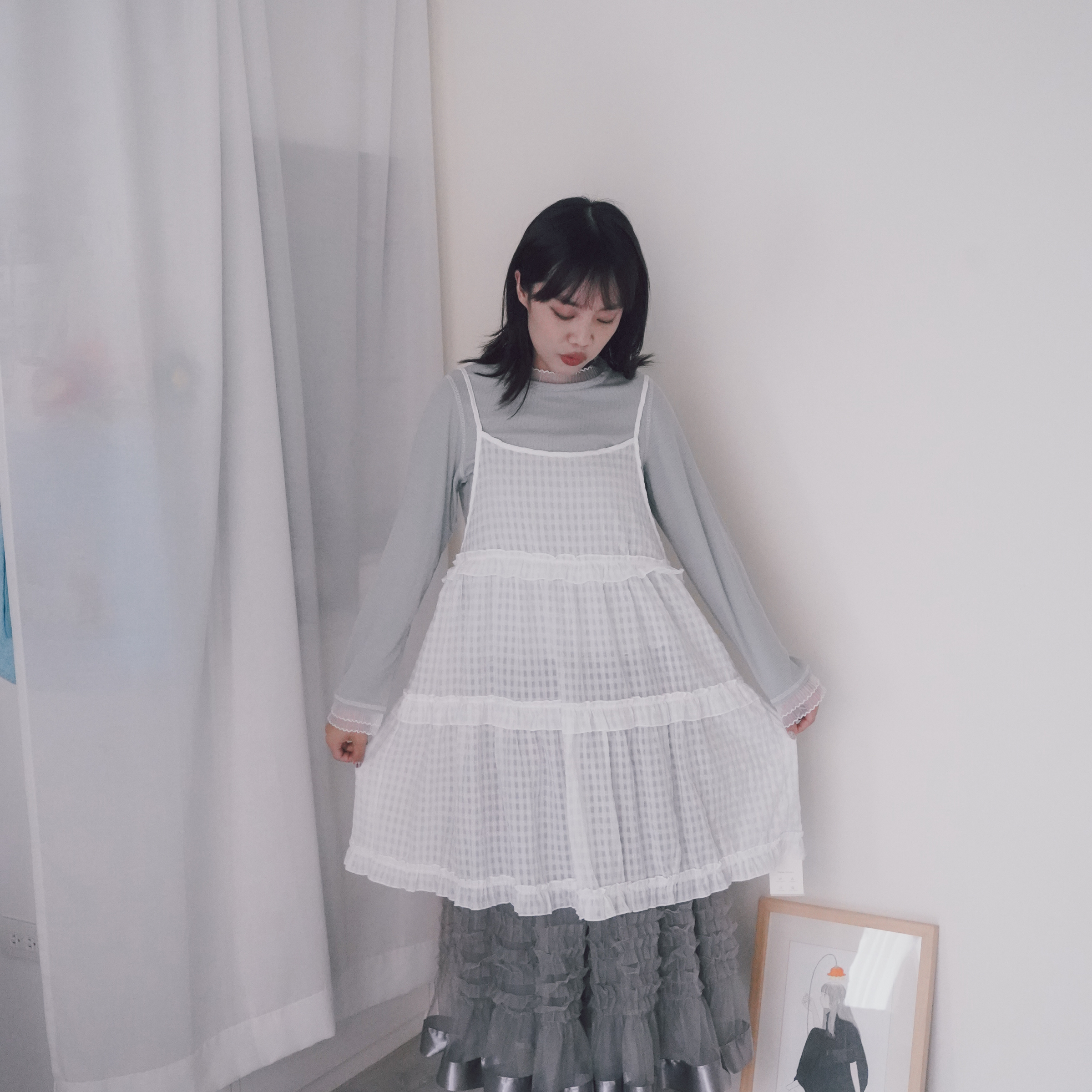 格紋修身百搭背心（共三色）