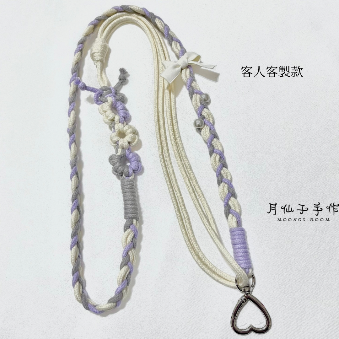 月仙子手作｜蝴蝶結花花手機掛繩 可調式