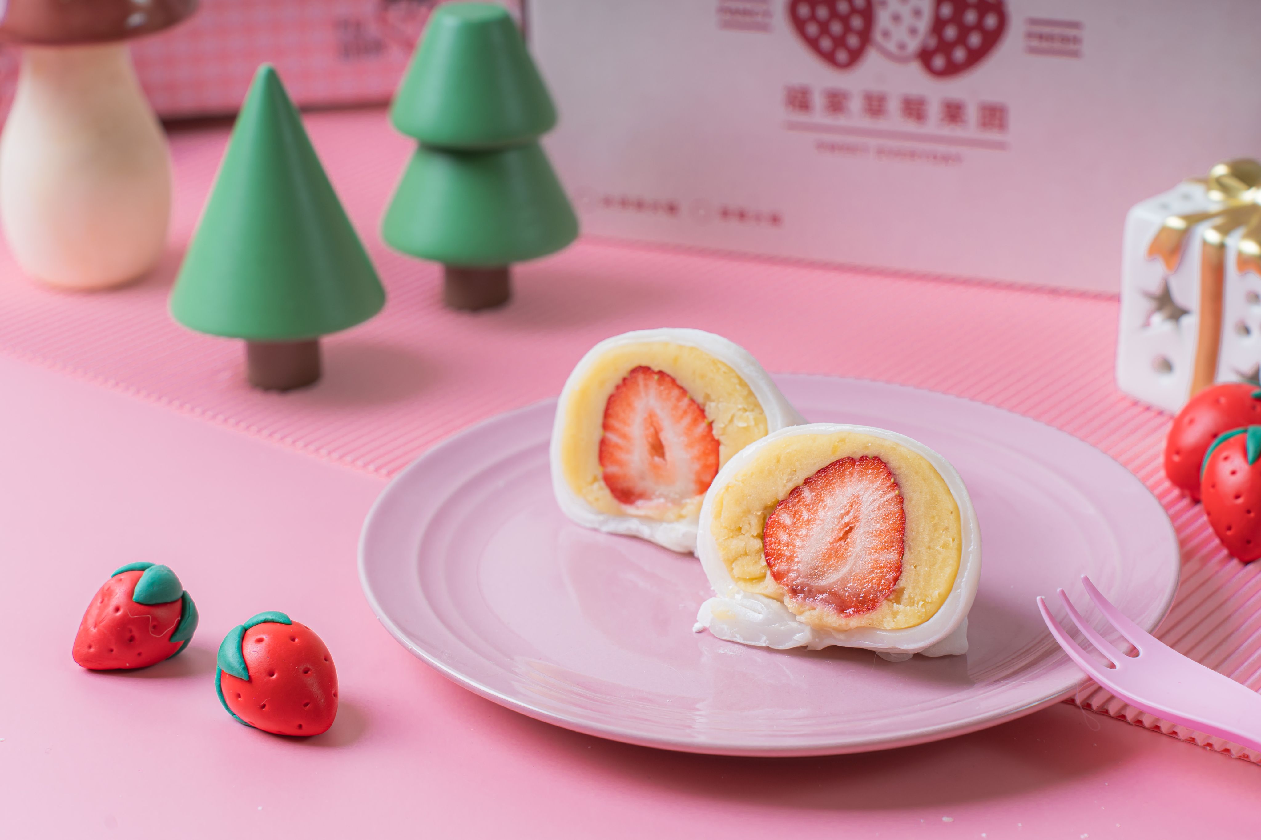 草莓綠豆大福麻糬（一盒6入，單一口味）