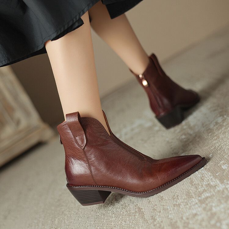 s.jc23112205-歐款尖頭低筒騎士女靴