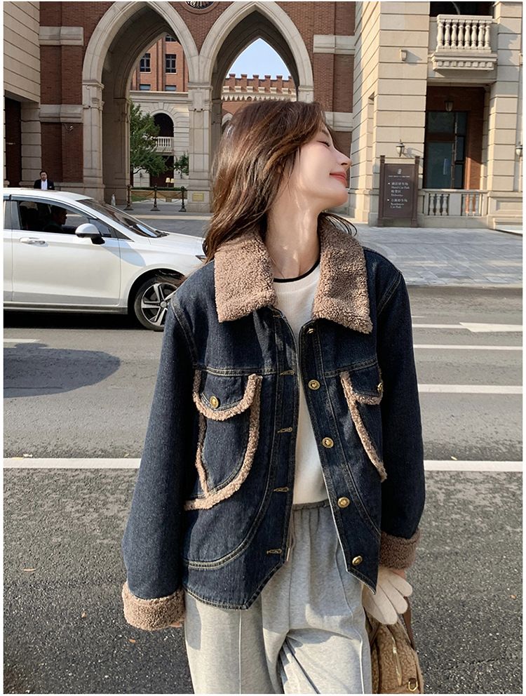 # s.jc23112901 冬季羊羔毛牛仔外套