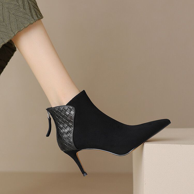 # s.jc231130012023新款羊皮高跟短靴