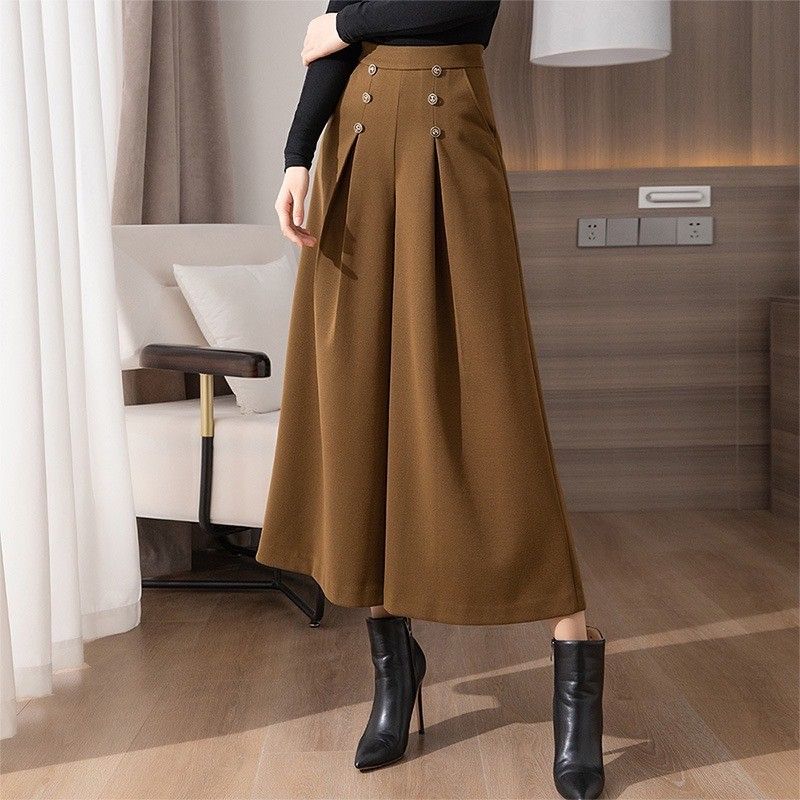 # s.jc23122907w窄版高腰九分寬褲