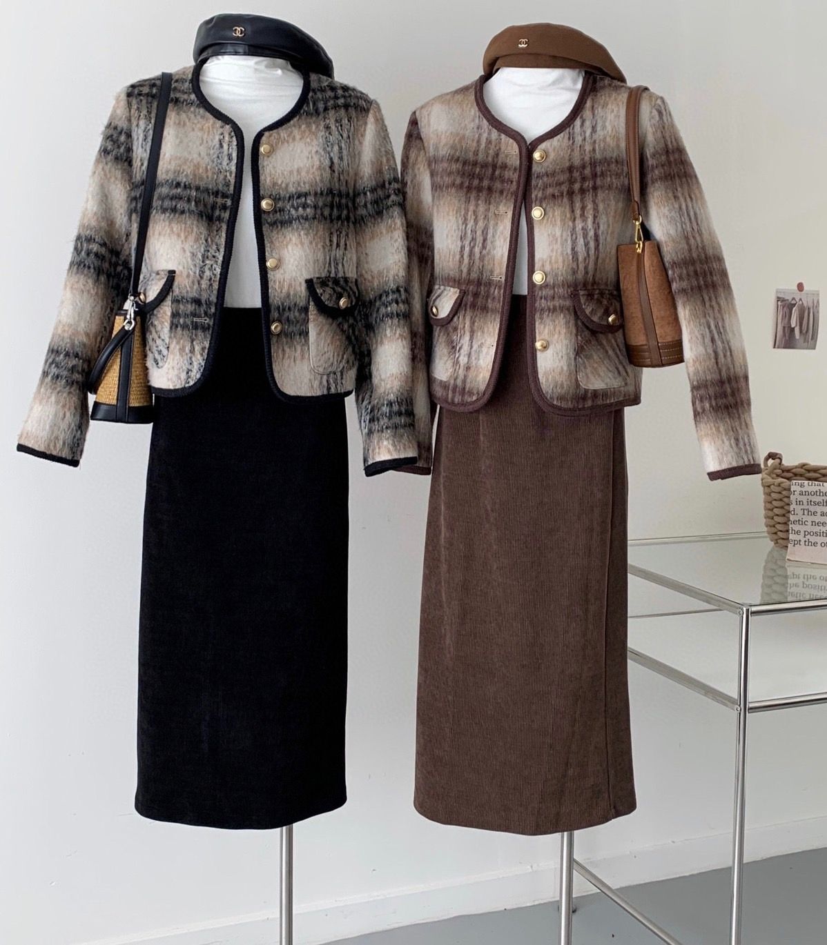 #s.jc24010307小香風綠色氣質百搭針織外套