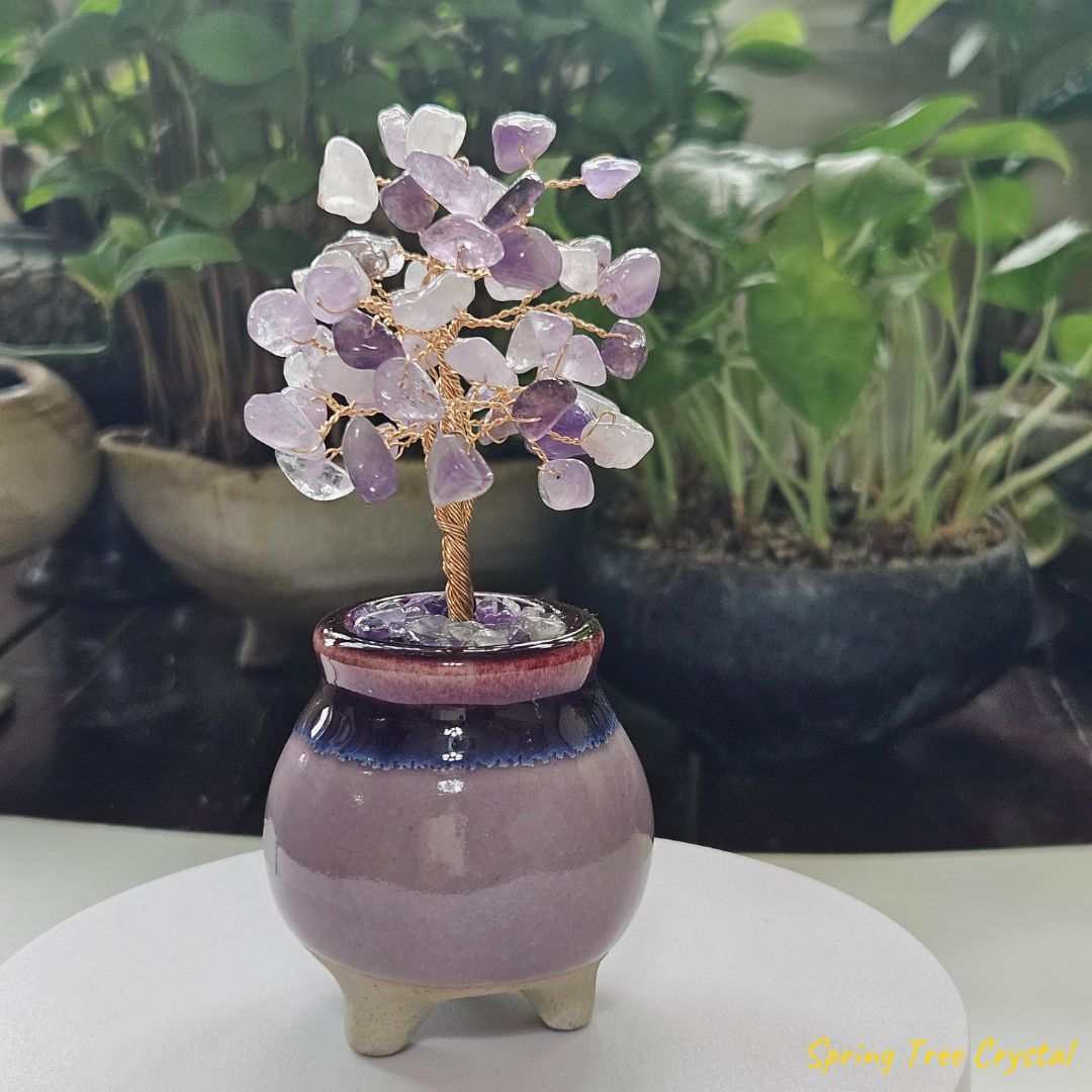手作水晶樹|薰衣草紫水晶