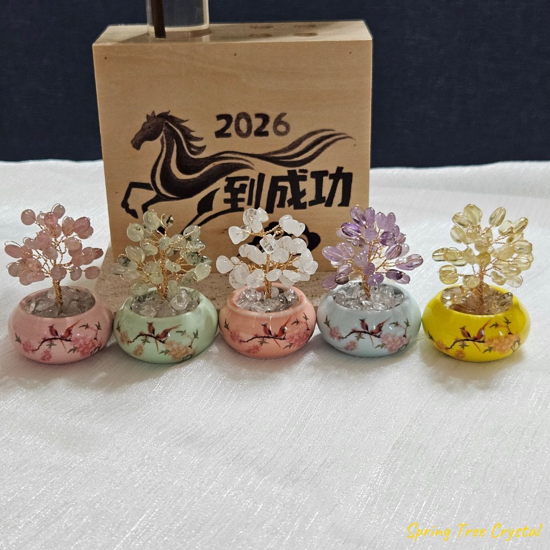 五福臨門|粉晶|葡萄石|白水晶|薰衣草|黃水晶