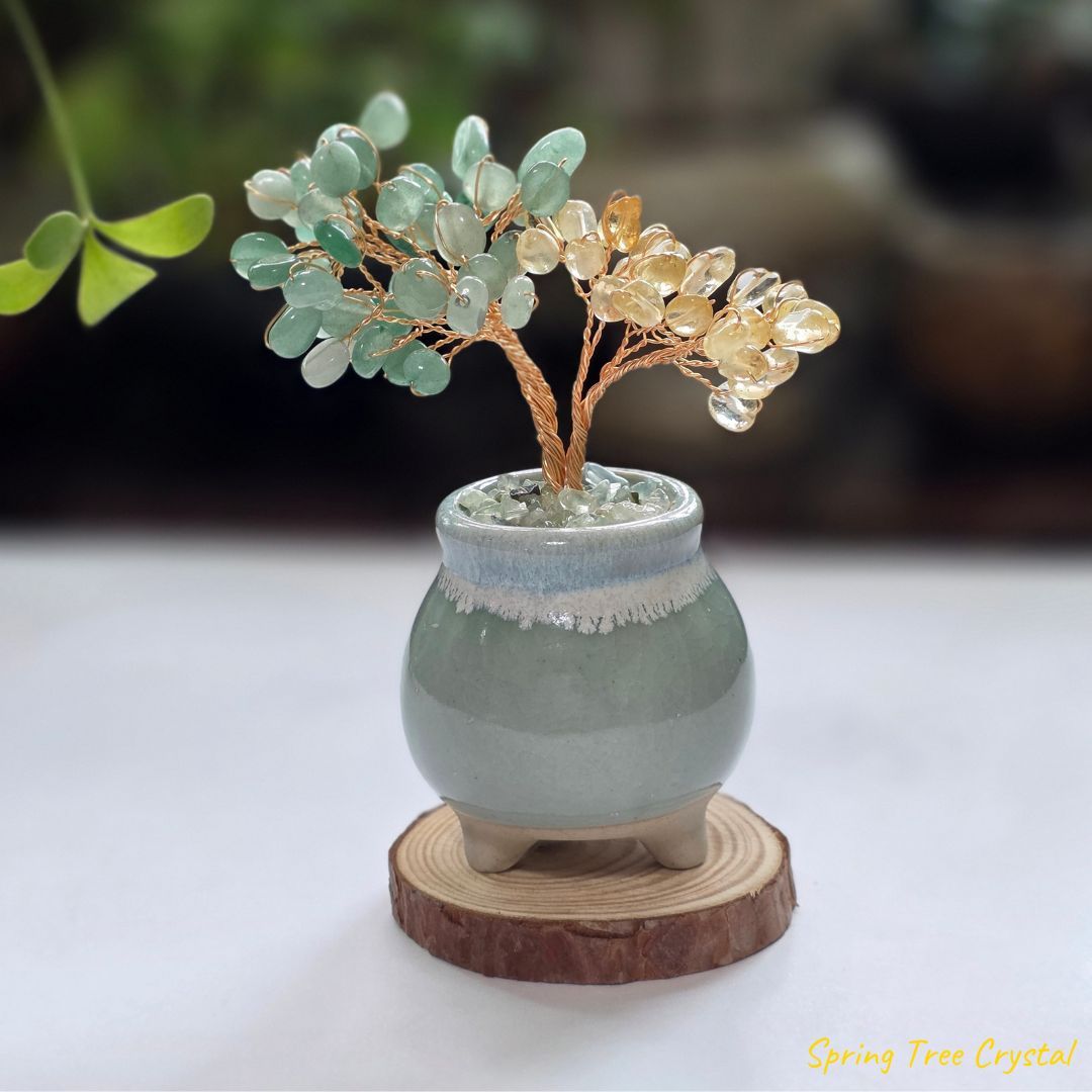 手作水晶寶石樹|東菱玉|黃水晶