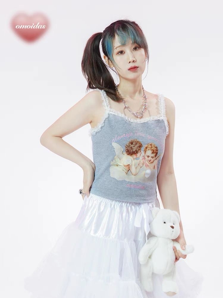 天使油畫蕾絲背心