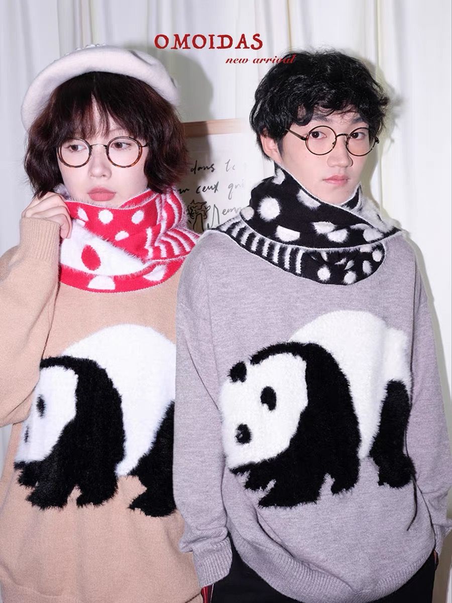 熊貓仿貂絨毛衣 2色