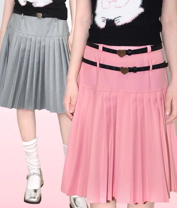 百摺學院風半身裙 正反兩穿