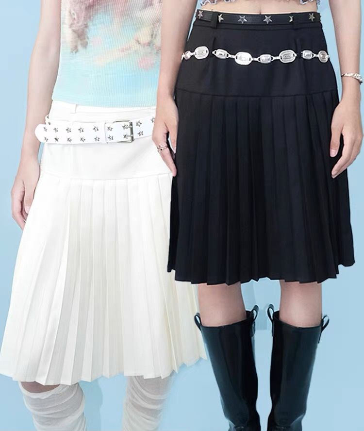 百摺學院風半身裙 正反兩穿