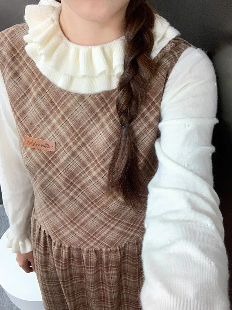 華夫領花邊針織內搭 疊穿神器