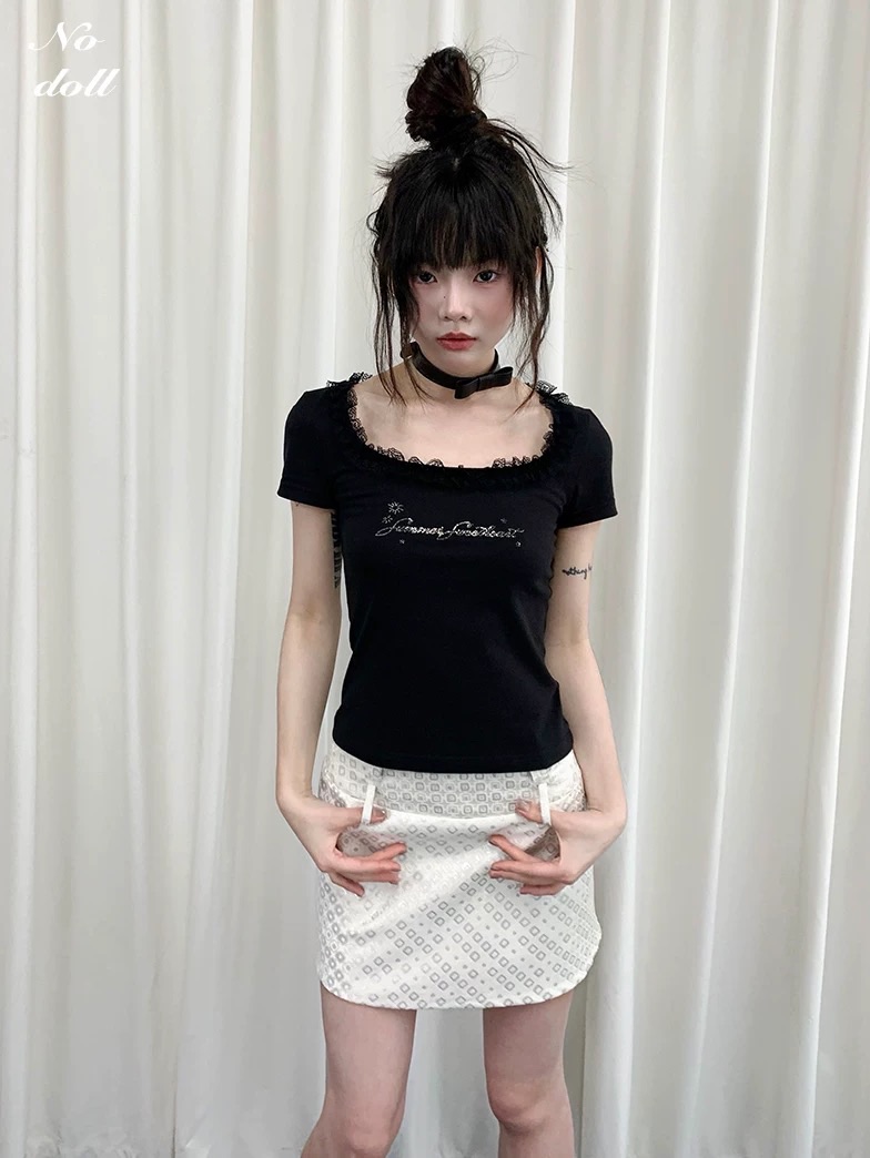 銀白色光澤感提花半裙 四季可穿