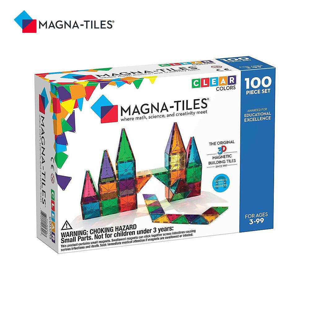 【限量優惠10組】Magna-Tiles® 彩色透光磁力積木100片