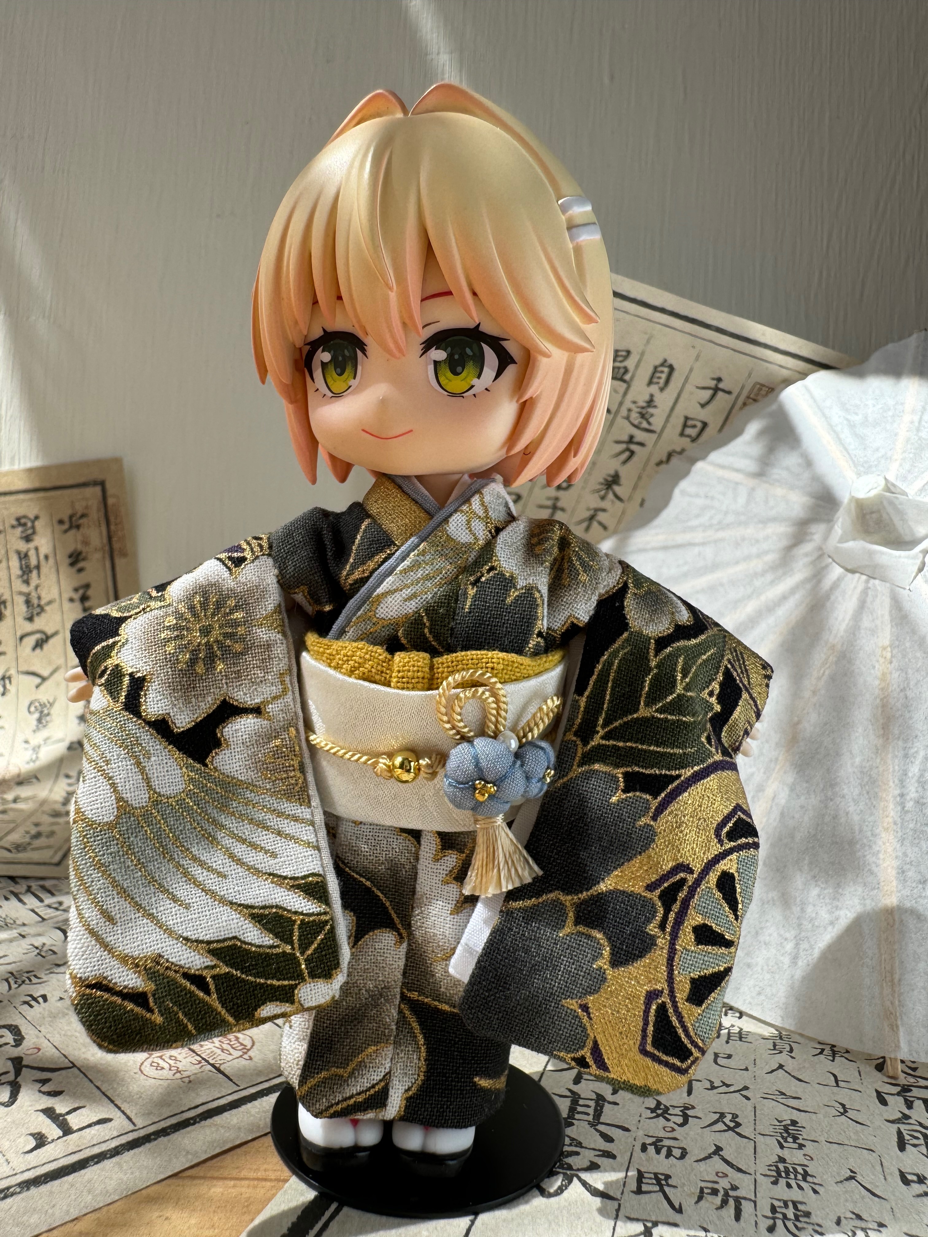 【OB11】振袖和服～黑金款