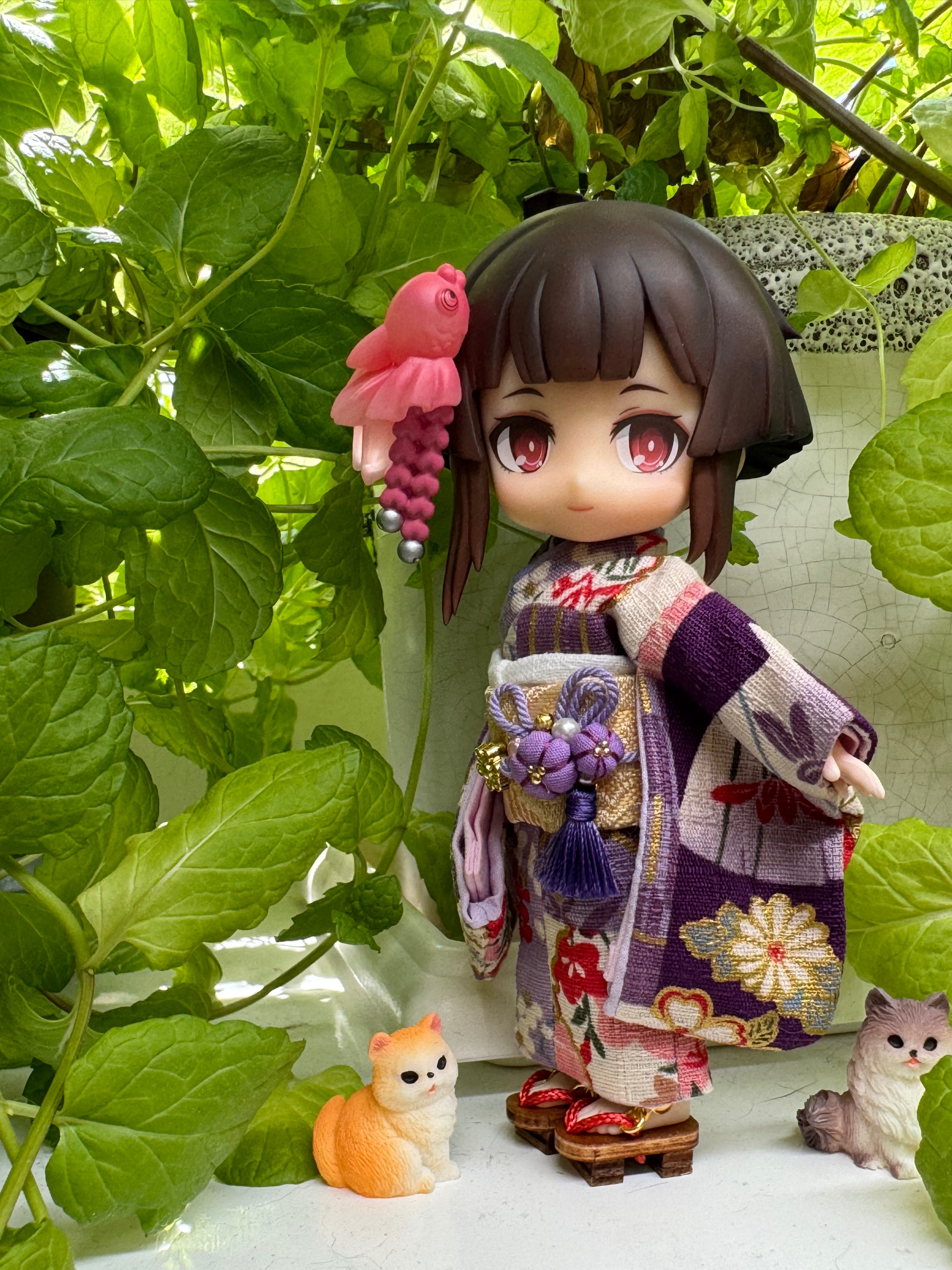 【ob11】振袖和服～紫色