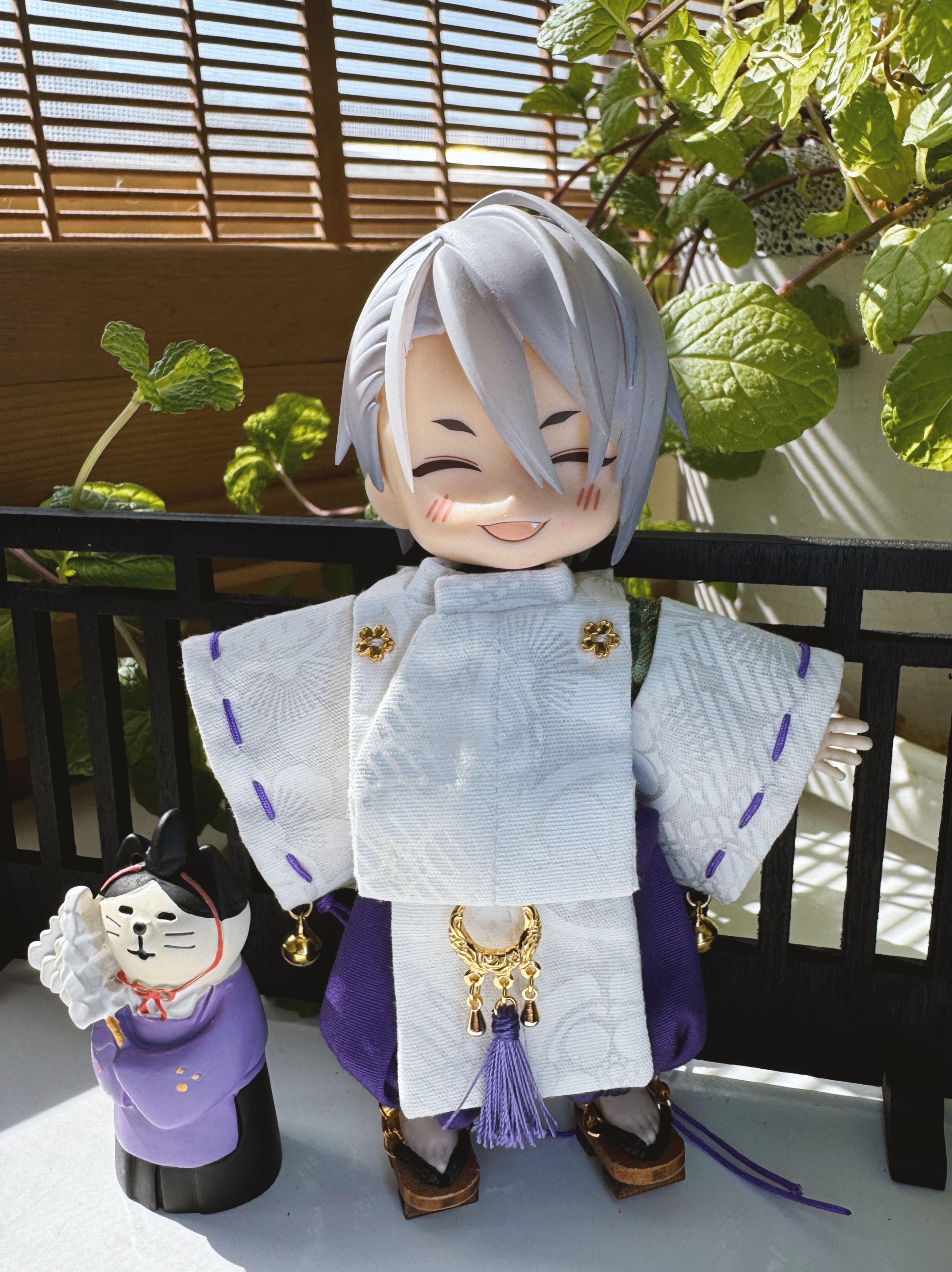 【OB11】白色暗紋狩衣套裝-紫