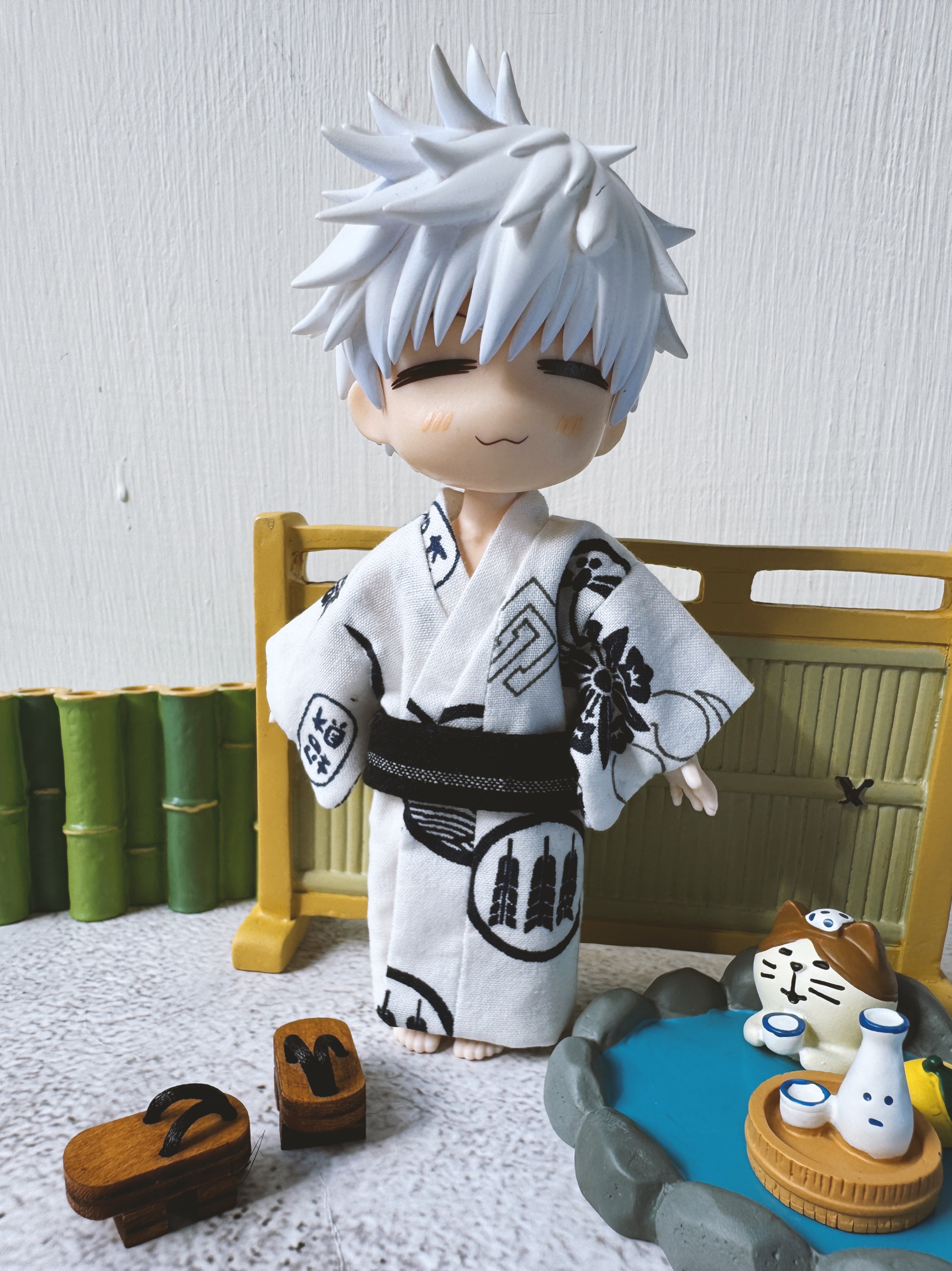 【ob11】白底和風浴衣