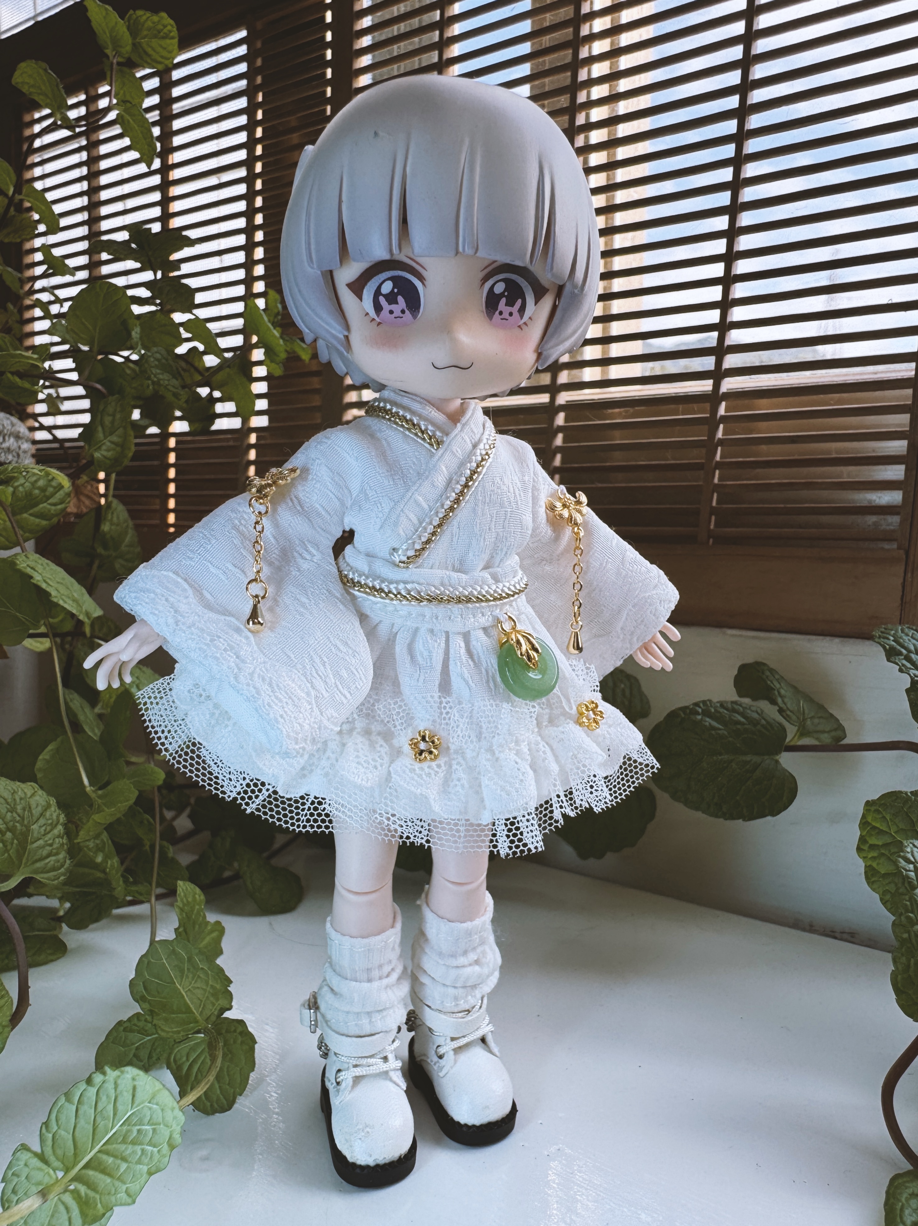 【12分娃衣】漢洋折衷-白色提花