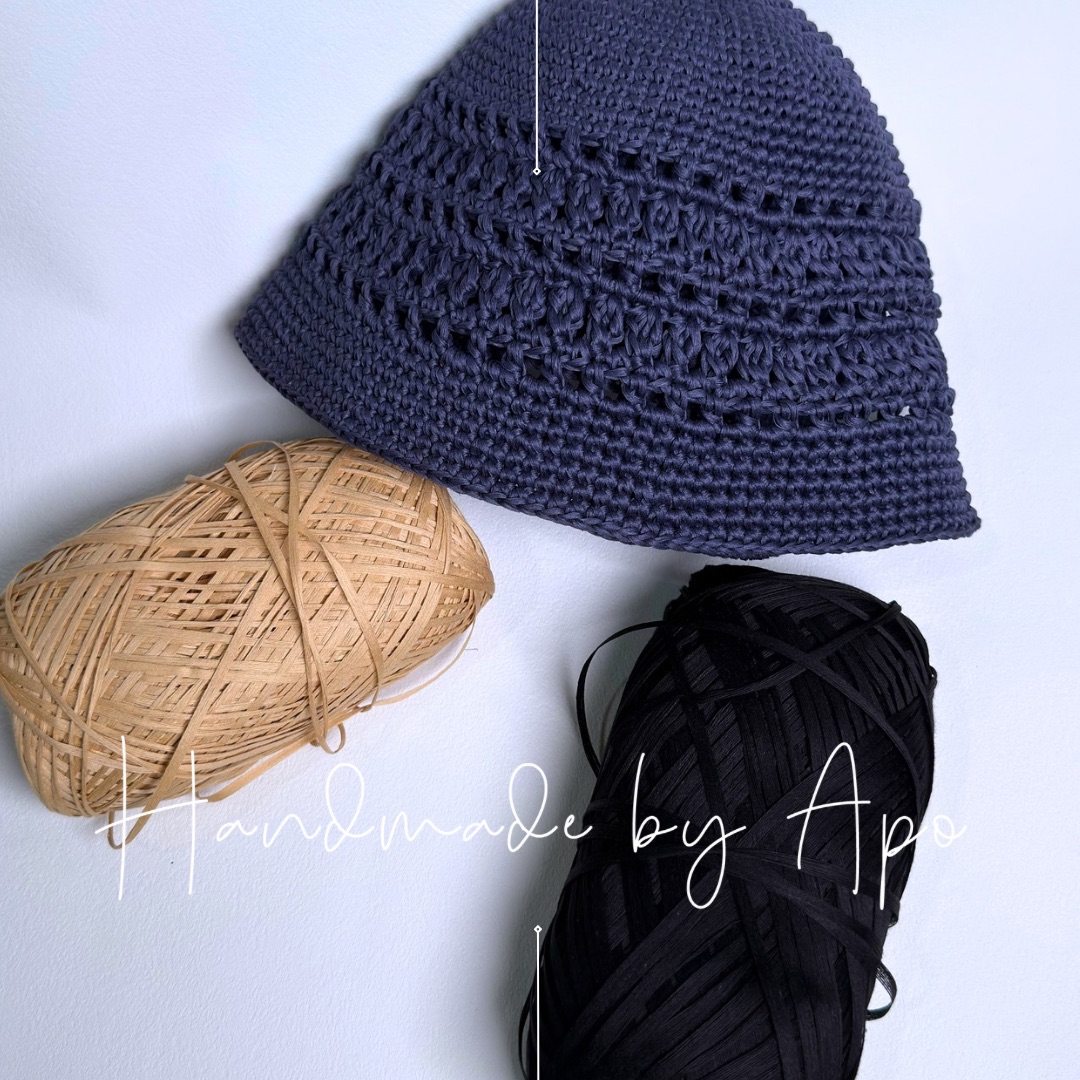 「預購 」材料包-短帽簷簍空拉菲草帽