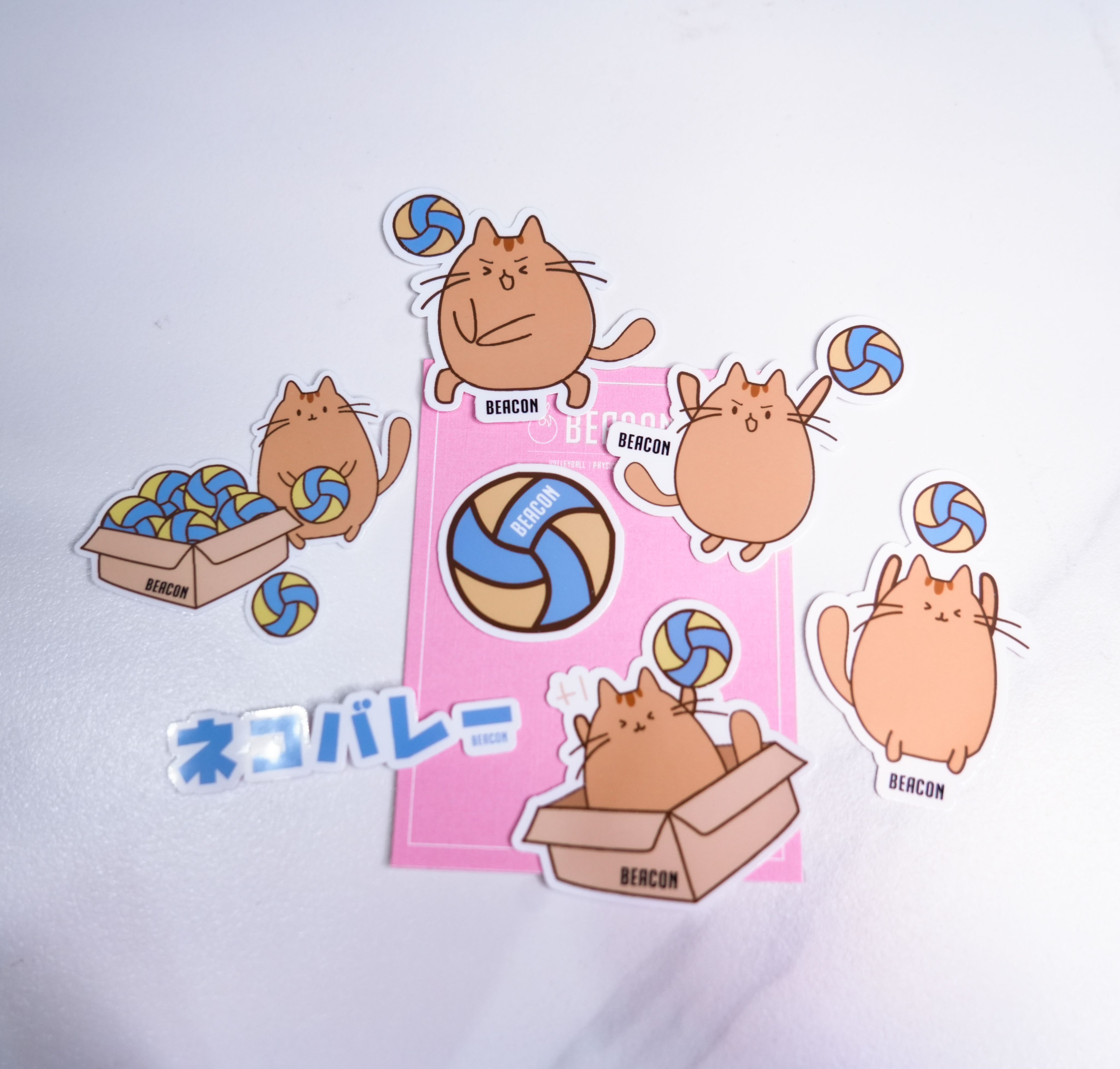 貓咪排球防水貼紙