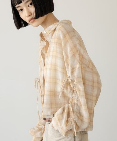 LOWRYS FARM 透膚格紋襯衫（短款） 三色