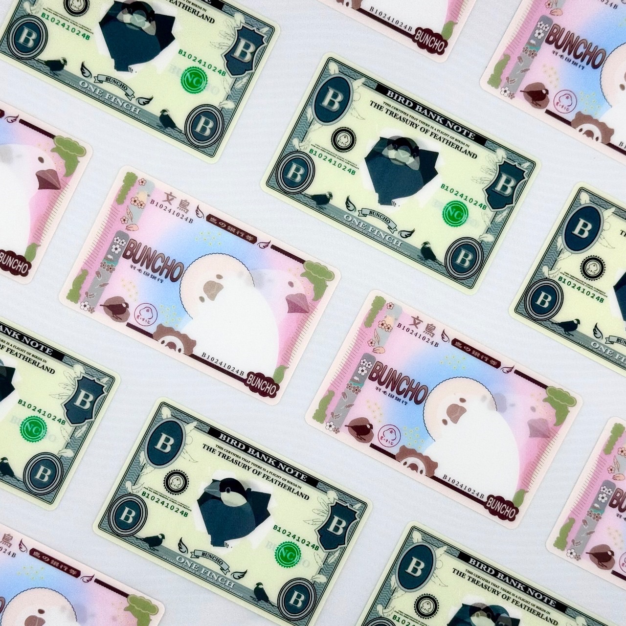 【菜數字】會動的！3D卡片型文鳥貨幣貼紙！