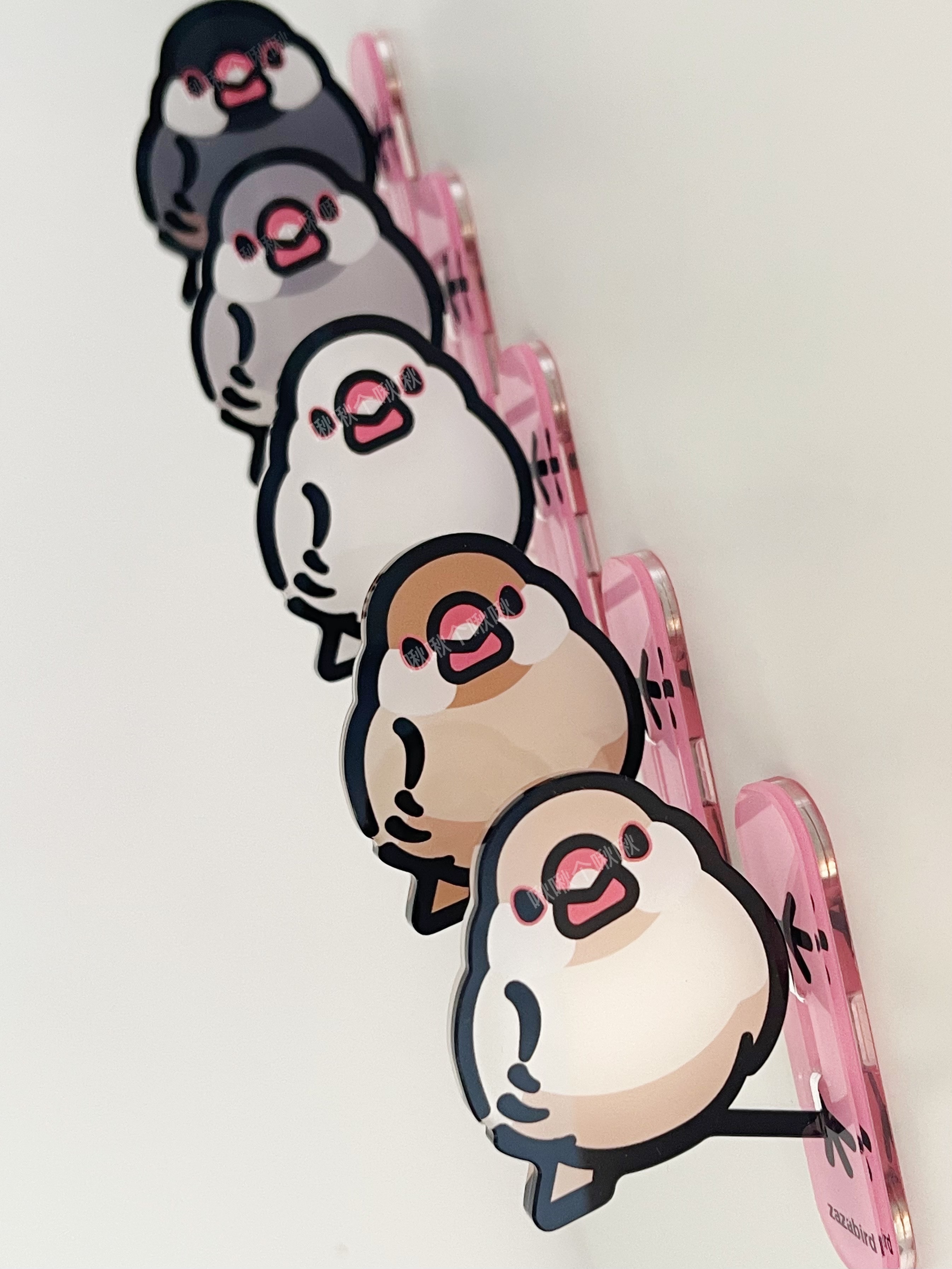【啾啾個啾啾】滑板文鳥立牌磁鐵