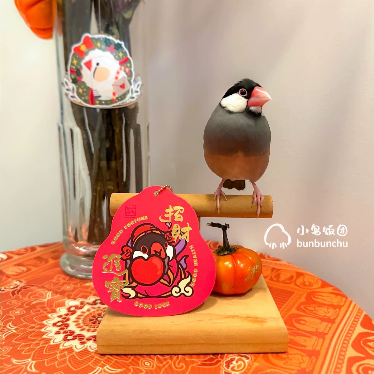 【小鳥飯糰】文鳥報喜！福祿壽禧財小葫蘆吊卡