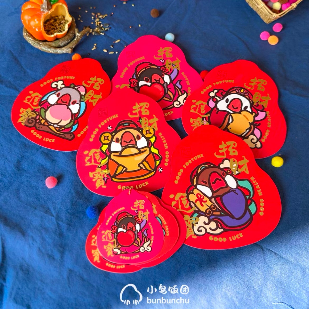 【小鳥飯糰】文鳥報喜！福祿壽禧財文鳥大葫蘆紅包袋